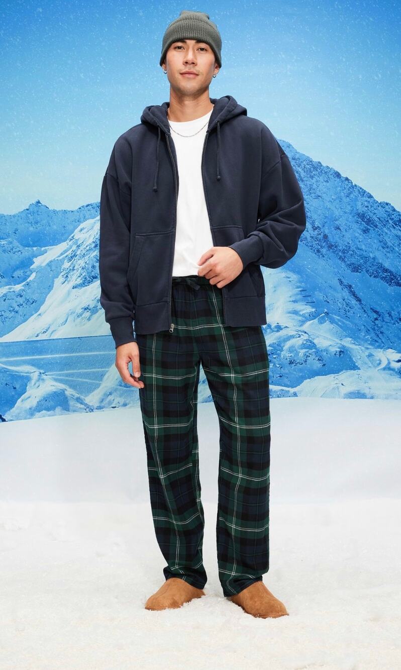 NWT Old Navy match the family green blue men’s flannel pant size large